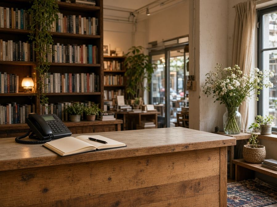 Contact desk at Studio Echo Valley in Kowloon
